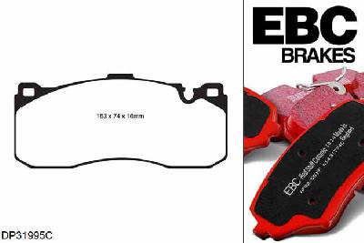 DP31995C, BMW 1 Series (E88) Convertible, 135 i (3.0 Turbo) 2011-2014, EBC Redstuff remblokken set vooras, Voor modellen met Brembo remklauwen aan de vooras, Voor modellen met een remschijf diameter 338mm