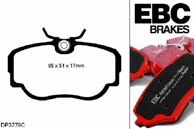DP3779C, BMW 3 Series (E30), 323 i (2.3) 1982-1985, EBC Redstuff remblokken set vooras, Voor modellen met Girling/TRW remklauwen aan de vooras, Voor modellen met een remschijf diameter 260mm