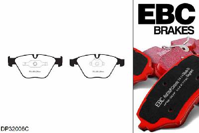 DP32006C, BMW 3 Series (E91) Touring, 325 d (3.0 TD) 2010-2012, EBC Redstuff remblokken set vooras, Voor modellen met ATE remklauwen aan de vooras, Voor modellen met een remschijf diameter 348mm