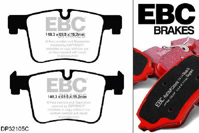 DP32105C, BMW 3 Series (F34) GT, 320 d (2.0 TD) 2013-, EBC Redstuff remblokken set vooras, Voor modellen met ATE remklauwen aan de vooras, Voor modellen met een remschijf diameter 312mm