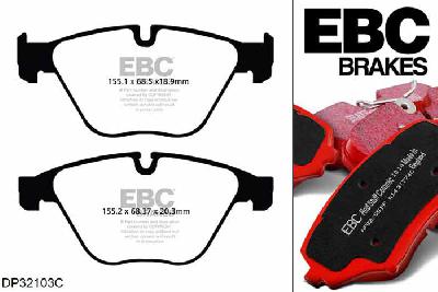 DP32103C, BMW 5 Series (F11), 525 d (2.0 TD) 2011-2017, EBC Redstuff remblokken set vooras, Voor modellen met ATE remklauwen aan de vooras, Voor modellen met een remschijf diameter 348mm