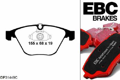 DP31449C, BMW 5 Series X (4WD) (E60), 525 i (2.5) 2005-2008, EBC Redstuff remblokken set vooras, Voor modellen met ATE remklauwen aan de vooras, Voor modellen met een remschijf diameter 324mm