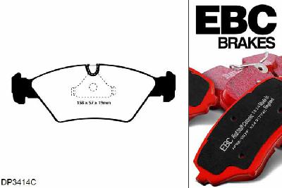 DP3414C, BMW 6 Series (E24), 628 (2.8) 1982-1988, EBC Redstuff remblokken set vooras, Voor modellen met ATE remklauwen aan de vooras, Voor modellen met een remschijf diameter 282mm