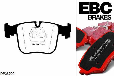DP3870C, BMW 8 Series (E31), 840 (4.0) 1993-1994, EBC Redstuff remblokken set vooras, Voor modellen met ATE remklauwen aan de vooras, Voor modellen met een remschijf diameter 324mm