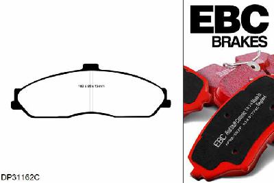 DP31162C, Chevrolet Corvette (C6), 6.0 2005-2008, EBC Redstuff remblokken set vooras, Voor modellen met een remschijf diameter 325mm