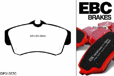 DP31357C, Chrysler PT Cruiser, 2.2 TD 2002-2010, EBC Redstuff remblokken set vooras, Voor modellen met een remschijf diameter 280mm