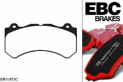 DP31853C, Dodge Challenger SRT Hellcat, 6.2 Supercharged 707 PK 2015-, EBC Redstuff remblokken set vooras, Voor modellen met Brembo remklauwen aan de vooras