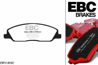 DP31869C, Ford Mustang (5th Generation), 3.7 2010-2014, EBC Redstuff remblokken set vooras, Voor modellen met een remschijf diameter 316mm