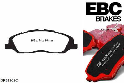 DP31868C, Ford Mustang (5th Generation), 3.7 Performance Package 2013-2014, EBC Redstuff remblokken set vooras, Voor modellen met een remschijf diameter 336mm