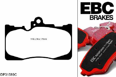 DP31589C, Lexus GS300, 3.0 2005-2012, EBC Redstuff remblokken set vooras, Voor modellen met een remschijf diameter 334mm