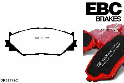DP31772C, Lexus IS250, 2.5 2005-2013, EBC Redstuff remblokken set vooras, Voor modellen met een remschijf diameter 296mm