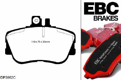 DP3962C, Mercedes C-Class (W202), C200 Estate 1997-2001, EBC Redstuff remblokken set vooras, Voor modellen met Girling/TRW remklauwen aan de vooras, Voor modellen met een remschijf diameter 284mm