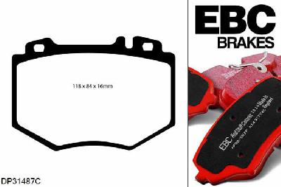 DP31487C, Mercedes CL-Class (C215), CL600 (5.5 Twin Turbo) 500 PK 2003-2006, EBC Redstuff remblokken set vooras, Voor modellen met een remschijf diameter 360mm