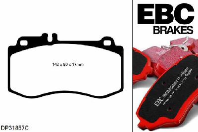 DP31857C, Mercedes CLS Shooting Brake (X218), CLS350 (3.5) (Sport) 2012-, EBC Redstuff remblokken set vooras, Voor modellen met Brembo remklauwen aan de vooras, Voor modellen met een remschijf diameter 344mm