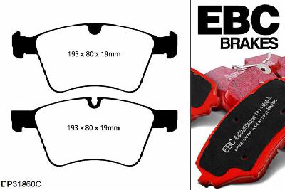 DP31860C, Mercedes M-Class  (W164), ML500 (5.5) 2007-2011, EBC Redstuff remblokken set vooras, Voor modellen met ATE remklauwen aan de vooras, Voor modellen met een remschijf diameter 373mm