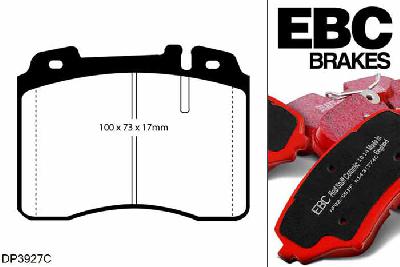 DP3927C, Mercedes SL-Class (R129), SL320 1994-1996, EBC Redstuff remblokken set vooras, Voor modellen met ATE remklauwen aan de vooras, Voor modellen met een remschijf diameter 300mm