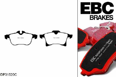 DP31520C, Opel Astra (H), 1.9 TD 100 PK 2005-2010, EBC Redstuff remblokken set vooras, Voor modellen met ATE remklauwen aan de vooras, Voor modellen met een remschijf diameter 308mm