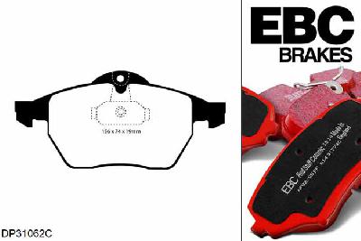 DP31062C, Opel Vectra, 2.6 GSi 2000-2002, EBC Redstuff remblokken set vooras, Voor modellen met ATE remklauwen aan de vooras, Voor modellen met een remschijf diameter 308mm