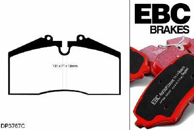 DP3767C, Porsche 911 (993), 3.6 Carrera 1993-1997, EBC Redstuff remblokken set vooras, Voor modellen met Brembo remklauwen aan de vooras, Voor modellen met een remschijf diameter 304mm