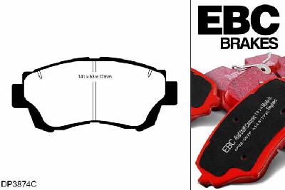 DP3874C, Toyota Celica, 2.0 GT (ST202) 1993-1995, EBC Redstuff remblokken set vooras, Voor modellen met een remschijf diameter 275mm