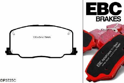 DP3725C, Toyota Celica, 2.0 Turbo GT4 (ST185) 1990-1994, EBC Redstuff remblokken set vooras, Voor modellen met Sumitomo remklauwen aan de vooras, Voor modellen met een remschijf diameter 277mm