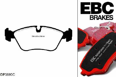 DP3880C, Volvo 850, 2.3 Turbo T-5 1993-1997, EBC Redstuff remblokken set vooras, Voor modellen met ATE remklauwen aan de vooras, Voor modellen met een remschijf diameter 280mm