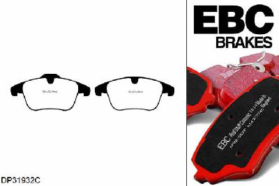 DP31932C, Volvo S60, 1.6 Turbo 150 PK 2010-, EBC Redstuff remblokken set vooras, Voor modellen met ATE remklauwen aan de vooras, Voor modellen met een remschijf diameter 300mm