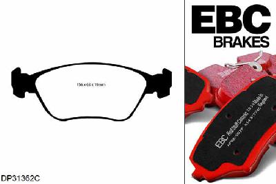 DP31362C, Volvo S70, 2.3 Turbo R (2WD) 1999-2000, EBC Redstuff remblokken set vooras, Voor modellen met ATE remklauwen aan de vooras, Voor modellen met een remschijf diameter 305mm