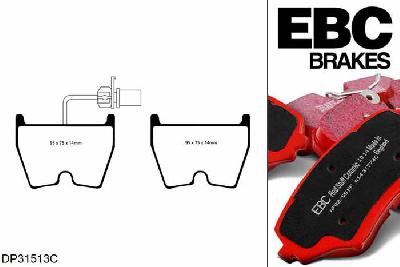 DP31513C, VW Phaeton, 3.6 (8 Pad Set) 280 PK 2008-2016, EBC Redstuff remblokken set vooras, Voor modellen met Brembo remklauwen aan de vooras, Voor modellen met een remschijf diameter 360mm