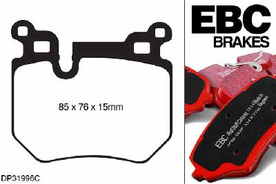 DP31996C, BMW 1 Series (E82) Coupe, 135 i (3.0 Twin Turbo) 2007-2010, EBC Redstuff remblokken set achteras, Voor modellen met remschijf diameter van 324mm aan de achteras