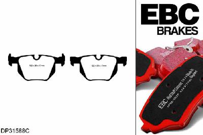 DP31588C, BMW 3 Series (E92) Coupe, 330 i (3.0)(N53) 2005-2010, EBC Redstuff remblokken set achteras, Voor modellen met ATE remklauwen aan de achteras, Voor modellen met remschijf diameter van 336mm aan de achteras