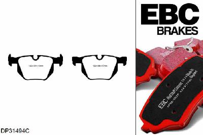 DP31494C, BMW 5 Series (E60), 525 d (3.0 TD) 2006-2010, EBC Redstuff remblokken set achteras, Voor modellen met ATE remklauwen aan de achteras, Voor modellen met remschijf diameter van 320mm aan de achteras