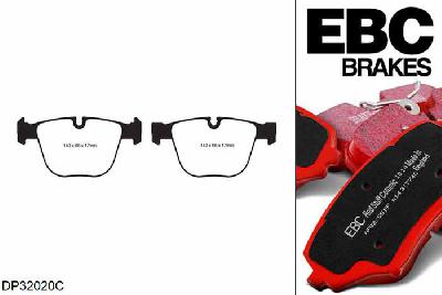 DP32020C, BMW 5 Series (F07) GT, 530 d (3.0 TD) 2009-2017, EBC Redstuff remblokken set achteras, Voor modellen met ATE remklauwen aan de achteras, Voor modellen met remschijf diameter van 345mm aan de achteras