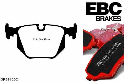 DP31450C, BMW 7 Series (E66), 730 (3.0) 2005-2008, EBC Redstuff remblokken set achteras, Voor modellen met ATE remklauwen aan de achteras, Voor modellen met remschijf diameter van 324mm aan de achteras