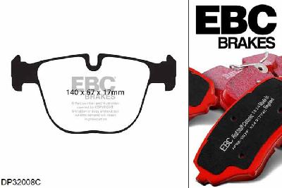 DP32008C, BMW X6, 4.4 Twin Turbo (50) 2008-2010, EBC Redstuff remblokken set achteras, Voor modellen met ATE remklauwen aan de achteras, Voor modellen met remschijf diameter van 385mm aan de achteras