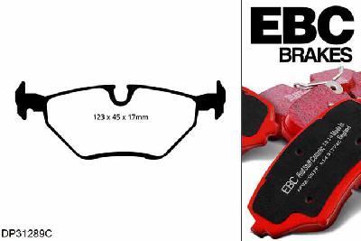DP31289C, BMW Z4, 2.5 (E85) 177 PK 2006-2009, EBC Redstuff remblokken set achteras, Voor modellen met ATE remklauwen aan de achteras, Voor modellen met remschijf diameter van 280mm aan de achteras