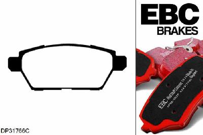 DP31766C, Mazda 6, 2.3 Turbo MPS (GG) 260 PK 2005-2008, EBC Redstuff remblokken set achteras, Voor modellen met remschijf diameter van 314mm aan de achteras