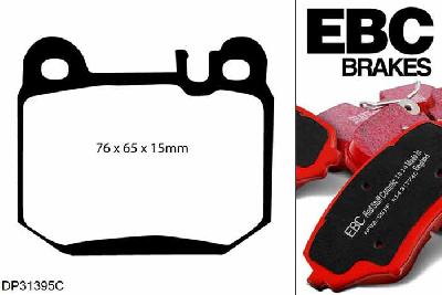DP31395C, Mercedes M-Class (W163), ML400 (4.0TD) 2001-2005, EBC Redstuff remblokken set achteras, Voor modellen met remschijf diameter van 331mm aan de achteras