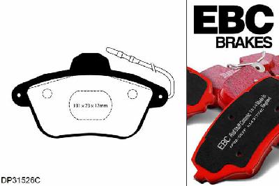 DP31526C, Renault Clio Mk2, 3.0 230 PK 2001-2003, EBC Redstuff remblokken set achteras, Voor modellen met remschijf diameter van 300mm aan de achteras