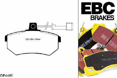 DP4486R, Audi 90 quattro, 2.3 1987-1991, EBC Yellowstuff remblokken set vooras, Voor modellen met Girling/TRW remklauwen aan de vooras, Voor modellen met een remschijf diameter 256mm