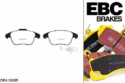DP41998R, Audi A4 quattro (B8), 2.0 TDI 143 PK 2008-2011, EBC Yellowstuff remblokken set vooras, Voor modellen met ATE remklauwen aan de vooras, Voor modellen met een remschijf diameter 314mm