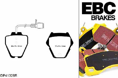 DP41328R, Audi A8 quattro (D2/4D), 6.0 W12 420 PK 2001-2002, EBC Yellowstuff remblokken set vooras, Voor modellen met Girling/TRW remklauwen aan de vooras, Voor modellen met een remschijf diameter 323mm