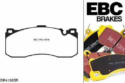 DP41995R, BMW 1 Series (E88) Convertible, 135 i (3.0 Twin Turbo) 2008-2010, EBC Yellowstuff remblokken set vooras, Voor modellen met Brembo remklauwen aan de vooras, Voor modellen met een remschijf diameter 338mm