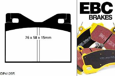 DP4126R, BMW 2002, 2.0 101 PK 1970-1975, EBC Yellowstuff remblokken set vooras, Voor modellen met ATE remklauwen aan de vooras, Voor modellen met een remschijf diameter 241mm
