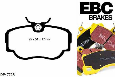 DP4779R, BMW 3 Series (E30), 324 (2.4 D) 1985-1991, EBC Yellowstuff remblokken set vooras, Voor modellen met Girling/TRW remklauwen aan de vooras, Voor modellen met een remschijf diameter 260mm