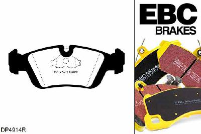 DP4914R, BMW 3 Series (E36), 316 (1.9) Compact 1998-2000, EBC Yellowstuff remblokken set vooras, Voor modellen met ATE remklauwen aan de vooras, Voor modellen met een remschijf diameter 286mm