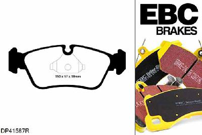 DP41587R, BMW 3 Series (E90) Sedan, 318 i (2.0) 2005-2007, EBC Yellowstuff remblokken set vooras, Voor modellen met ATE remklauwen aan de vooras, Voor modellen met een remschijf diameter 292mm