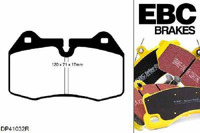 DP41032R, BMW 8 Series (E31), 840 (4.4) 1996-2000, EBC Yellowstuff remblokken set vooras, Voor modellen met Brembo remklauwen aan de vooras, Voor modellen met een remschijf diameter 324mm