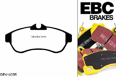 DP41435R, Citroen C3, 1.4 TD 92 PK 2002-2009, EBC Yellowstuff remblokken set vooras, Voor modellen met TRW remklauwen aan de vooras, Voor modellen met een remschijf diameter 266mm