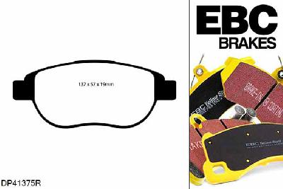 DP41375R, Citroen C3, 1.6 TD 110 PK 2005-2009, EBC Yellowstuff remblokken set vooras, Voor modellen met Bosch remklauwen aan de vooras, Voor modellen met een remschijf diameter 282mm